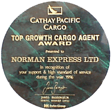 CX 1996 Top Growth Cargo Agent Award