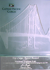 CX 1997 Top Cargo Agent Award