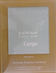 Gulf Air Silver Award In recognition of continued support and sales achievement in 2005