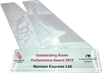 Cathay Pacific Cargo / Dragonair Cargo Outstanding Route Performance Award 2012
